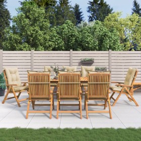 Reclining garden chairs and cushions 8 pcs solid teak wood by vidaXL, Garden chairs - Ref: Foro24-3196541, Price: 1,00 €, Dis...