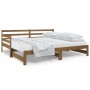 Sofá cama extraíble madera maciza pino marrón miel 2x(90x190)cm de vidaXL, Camas y somieres - Ref: Foro24-814662, Precio: 175...