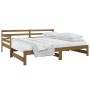 Sofá cama extraíble madera maciza pino marrón miel 2x(90x190)cm de vidaXL, Camas y somieres - Ref: Foro24-814662, Precio: 175...