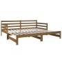 Sofá cama extraíble madera maciza pino marrón miel 2x(90x190)cm de vidaXL, Camas y somieres - Ref: Foro24-814662, Precio: 175...