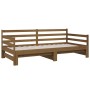 Sofá cama extraíble madera maciza pino marrón miel 2x(90x190)cm de vidaXL, Camas y somieres - Ref: Foro24-814662, Precio: 175...