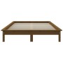 Estructura de cama doble madera maciza marrón miel 120x190 cm de vidaXL, Camas y somieres - Ref: Foro24-820579, Precio: 90,99...