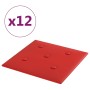 Paneles pared 12 uds cuero sintético rojo tinto 30x30 cm 1,08m²