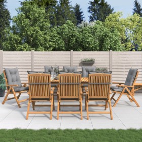 Reclining garden chairs and cushions 8 pcs solid teak wood by vidaXL, Garden chairs - Ref: Foro24-3196539, Price: 1,00 €, Dis...