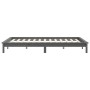 Solid gray pine wood bed frame 140x200 cm by vidaXL, Beds and slatted bases - Ref: Foro24-820543, Price: 128,31 €, Discount: %