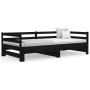 Sofá cama extraíble madera maciza de pino negro 2x(80x200) cm de vidaXL, Camas y somieres - Ref: Foro24-814698, Precio: 163,1...