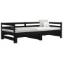 Sofá cama extraíble madera maciza de pino negro 2x(80x200) cm de vidaXL, Camas y somieres - Ref: Foro24-814698, Precio: 163,1...