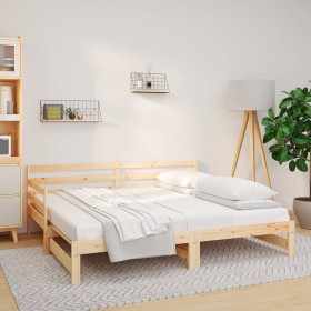 Sofá cama extraíble madera maciza de pino 2x(90x190) cm de vidaXL, Camas y somieres - Ref: Foro24-814659, Precio: 146,99 €, D...