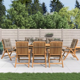 Reclining garden chairs and cushions 8 pcs solid teak wood by vidaXL, Garden chairs - Ref: Foro24-3196546, Price: 1,00 €, Dis...