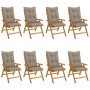 Reclining garden chairs and cushions 8 pcs solid teak wood by vidaXL, Garden chairs - Ref: Foro24-3196546, Price: 1,00 €, Dis...