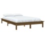 Estructura de cama madera maciza de pino marrón miel 200x200 cm de vidaXL, Camas y somieres - Ref: Foro24-820564, Precio: 155...