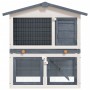 Rabbit cage with 3 gray wooden doors by vidaXL, Cages and habitats for small animals - Ref: Foro24-170837, Price: 128,99 €, D...