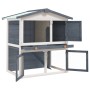 Rabbit cage with 3 gray wooden doors by vidaXL, Cages and habitats for small animals - Ref: Foro24-170837, Price: 128,99 €, D...