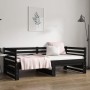 Sofá cama extraíble madera maciza de pino negro 2x(80x200) cm de vidaXL, Camas y somieres - Ref: Foro24-814713, Precio: 244,2...