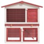 Jaula conejera con 3 puertas madera rojo de vidaXL, Jaulas y habitáculos para animales pequeños - Ref: Foro24-170839, Precio:...