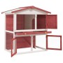 Jaula conejera con 3 puertas madera rojo de vidaXL, Jaulas y habitáculos para animales pequeños - Ref: Foro24-170839, Precio:...