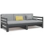 Removable sofa bed solid gray pine wood 2x(80x200) cm by vidaXL, Beds and slatted bases - Ref: Foro24-814701, Price: 204,99 €...