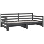 Removable sofa bed solid gray pine wood 2x(80x200) cm by vidaXL, Beds and slatted bases - Ref: Foro24-814701, Price: 204,99 €...