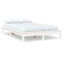 Estructura de cama madera maciza de pino blanca 140x200 cm de vidaXL, Camas y somieres - Ref: Foro24-820542, Precio: 102,03 €...