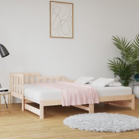 Sofá cama extraíble madera maciza de pino 2x(90x190) cm de vidaXL, Camas y somieres - Ref: Foro24-820746, Precio: 144,75 €, D...