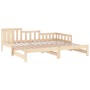 Sofá cama extraíble madera maciza de pino 2x(90x190) cm de vidaXL, Camas y somieres - Ref: Foro24-820746, Precio: 130,29 €, D...