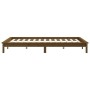 Estructura de cama madera maciza de pino marrón miel 135x190 cm de vidaXL, Camas y somieres - Ref: Foro24-820584, Precio: 129...