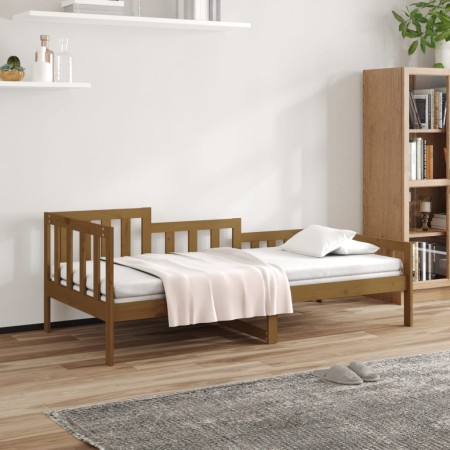 Sofá cama madera maciza de pino marrón miel 90x200 cm de vidaXL, Camas y somieres - Ref: Foro24-820729, Precio: 97,09 €, Desc...