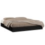 Black solid wood bed frame 150x200 cm by vidaXL, Beds and slatted bases - Ref: Foro24-820675, Price: 198,60 €, Discount: %