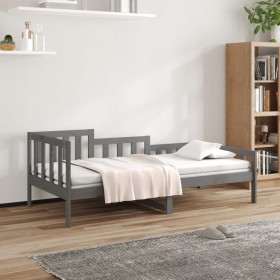 Sofá cama madera maciza de pino gris 80x200 cm de vidaXL, Camas y somieres - Ref: Foro24-820723, Precio: 98,99 €, Descuento: %