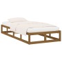 Estructura de cama de madera maciza marrón miel 90x200 cm de vidaXL, Camas y somieres - Ref: Foro24-820784, Precio: 86,06 €, ...