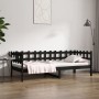 Sofá cama madera maciza de pino negro 90x190 cm de vidaXL, Camas y somieres - Ref: Foro24-820765, Precio: 77,44 €, Descuento: %