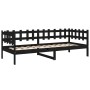 Sofá cama madera maciza de pino negro 90x190 cm de vidaXL, Camas y somieres - Ref: Foro24-820765, Precio: 77,44 €, Descuento: %