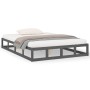 Estructura de cama madera maciza gris 120x200 cm de vidaXL, Camas y somieres - Ref: Foro24-820793, Precio: 132,52 €, Descuent...