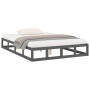 Estructura de cama madera maciza gris 120x200 cm de vidaXL, Camas y somieres - Ref: Foro24-820793, Precio: 132,52 €, Descuent...