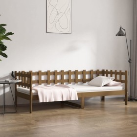 Honey brown solid pine wood sofa bed 80x200 cm by vidaXL, Beds and slatted bases - Ref: Foro24-820754, Price: 79,99 €, Discou...