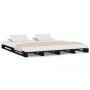 Cama de palets de madera maciza de pino negra 120x200 cm de vidaXL, Camas y somieres - Ref: Foro24-821391, Precio: 136,99 €, ...