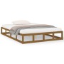 Estructura de cama de madera maciza marrón miel 150x200 cm de vidaXL, Camas y somieres - Ref: Foro24-820804, Precio: 128,93 €...