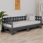 Sofá cama extraíble madera maciza de pino gris 2x(90x200) cm de vidaXL, Camas y somieres - Ref: Foro24-820773, Precio: 156,99...