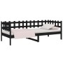 Sofá cama madera maciza de pino negro 90x200 cm de vidaXL, Camas y somieres - Ref: Foro24-820760, Precio: 105,80 €, Descuento: %