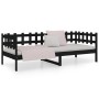 Sofá cama madera maciza de pino negro 90x200 cm de vidaXL, Camas y somieres - Ref: Foro24-820760, Precio: 105,80 €, Descuento: %