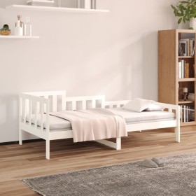 Sofá cama madera maciza de pino blanco 90x190 cm de vidaXL, Camas y somieres - Ref: Foro24-820732, Precio: 78,18 €, Descuento: %