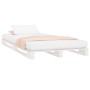 Solid white pine wood pallet bed 100x200 cm by vidaXL, Beds and slatted bases - Ref: Foro24-821383, Price: 105,08 €, Discount: %