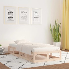 Solid wood bed frame 100x200 cm by vidaXL, Beds and slatted bases - Ref: Foro24-820786, Price: 69,96 €, Discount: %