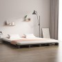 Solid gray pine wood pallet bed 200x200 cm by vidaXL, Beds and slatted bases - Ref: Foro24-821414, Price: 220,76 €, Discount: %