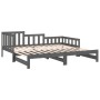 Sofá cama extraíble madera maciza de pino gris 2x(80x200) cm de vidaXL, Camas y somieres - Ref: Foro24-820738, Precio: 161,60...