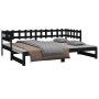 Sofá cama extraíble madera maciza de pino negro 2x(80x200) cm de vidaXL, Camas y somieres - Ref: Foro24-820770, Precio: 156,4...