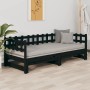 Sofá cama extraíble madera maciza de pino negro 2x(80x200) cm de vidaXL, Camas y somieres - Ref: Foro24-820770, Precio: 156,4...