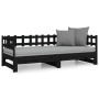 Sofá cama extraíble madera maciza de pino negro 2x(80x200) cm de vidaXL, Camas y somieres - Ref: Foro24-820770, Precio: 156,4...