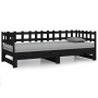 Sofá cama extraíble madera maciza de pino negro 2x(80x200) cm de vidaXL, Camas y somieres - Ref: Foro24-820770, Precio: 156,4...