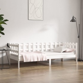 Sofá cama madera maciza de pino blanco 90x190 cm de vidaXL, Camas y somieres - Ref: Foro24-820762, Precio: 107,99 €, Descuent...